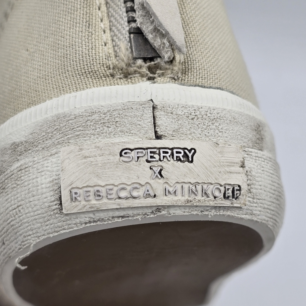 Sperry Women's X Rebecca Minkoff Fashion Boot/High-Top Canvas Sneakers, Tan, 7.5 - Picture 9 of 16